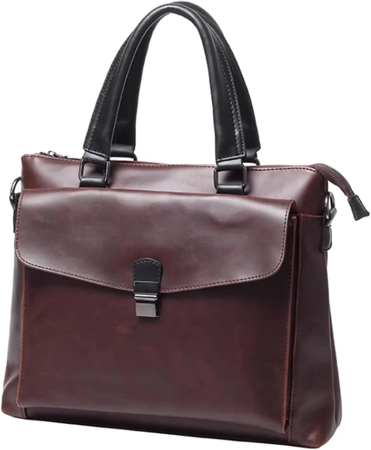 Messenger Crossbody Bag with handle, Leathers, Waterproof Laptop Briefcase, Multi-pocket design, Vintage Mens Work Bag, for Travel Office Business College, 14.9in
