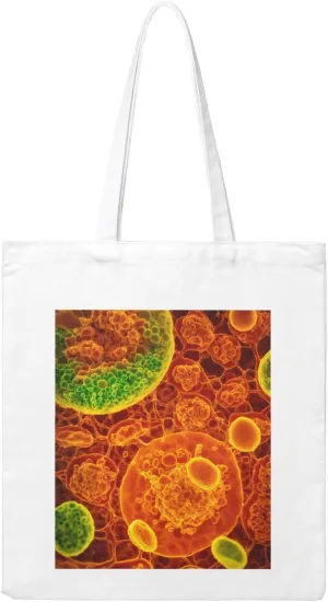 microscop eukaryotic cells Print Canvas Tote Bag Reusable Tote Shoulder Bag for Vacation, Shopping, Work, Gym