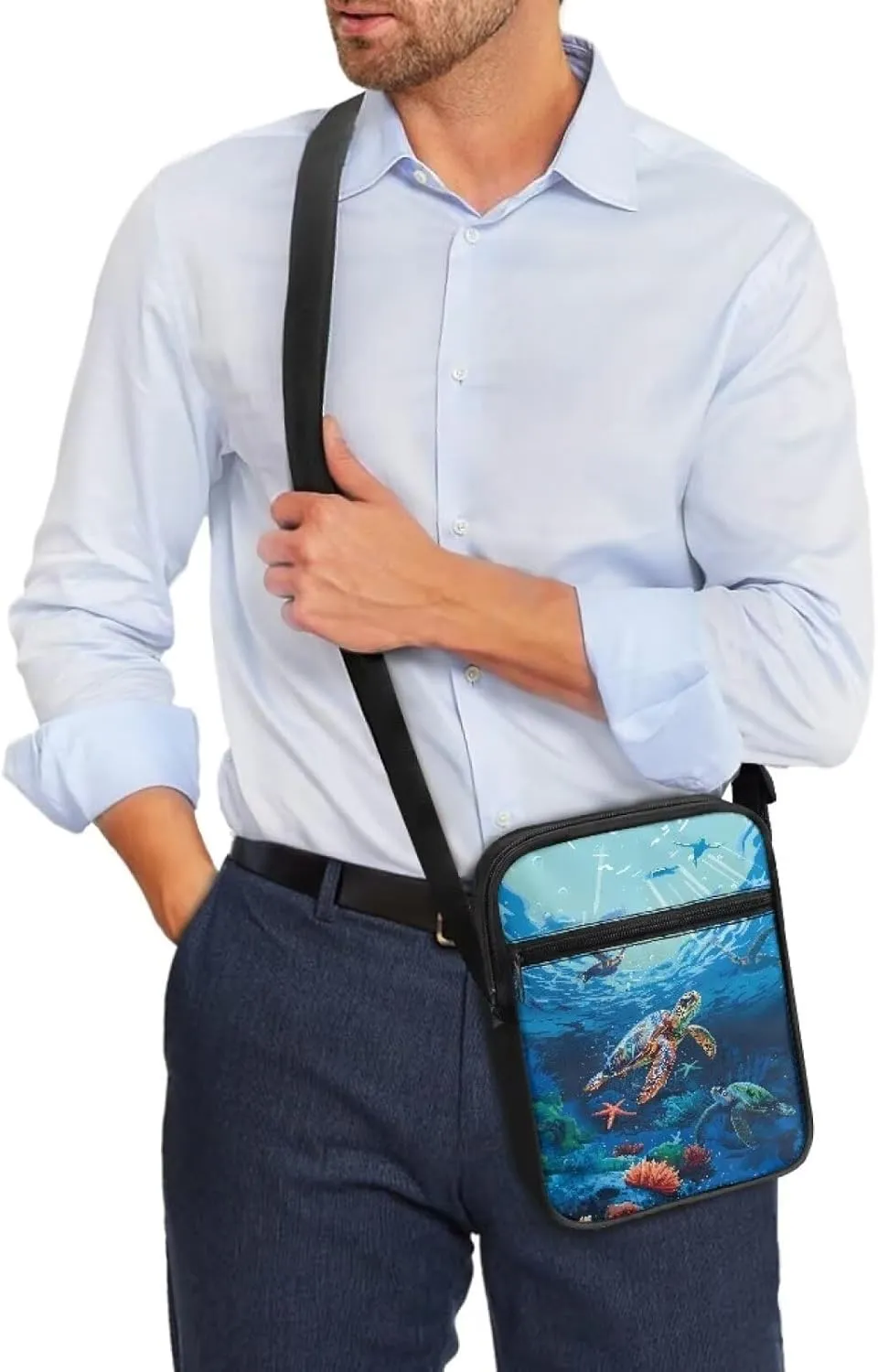 Mini Messenger Bag Small Crossbody Bags for Women Men Sling Bag Satchel Bag with Adjustable Strap and Pockets