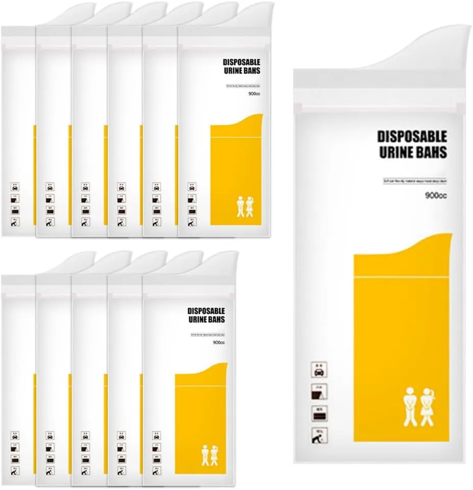 MiOYOOW 12PCS Disposable Urine Bags, Portable Pee Bags Travel Toilet Bag for Camping,Traffic Jams, Patients, Hiking ﻿