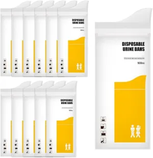 MiOYOOW 12PCS Disposable Urine Bags, Portable Pee Bags Travel Toilet Bag for Camping,Traffic Jams, Patients, Hiking ﻿