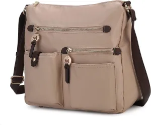 MKF Collection Crossbody Bag for Women, Nylon PocketBook Handbag Shoulder Bag Zipper Purse By Mia K