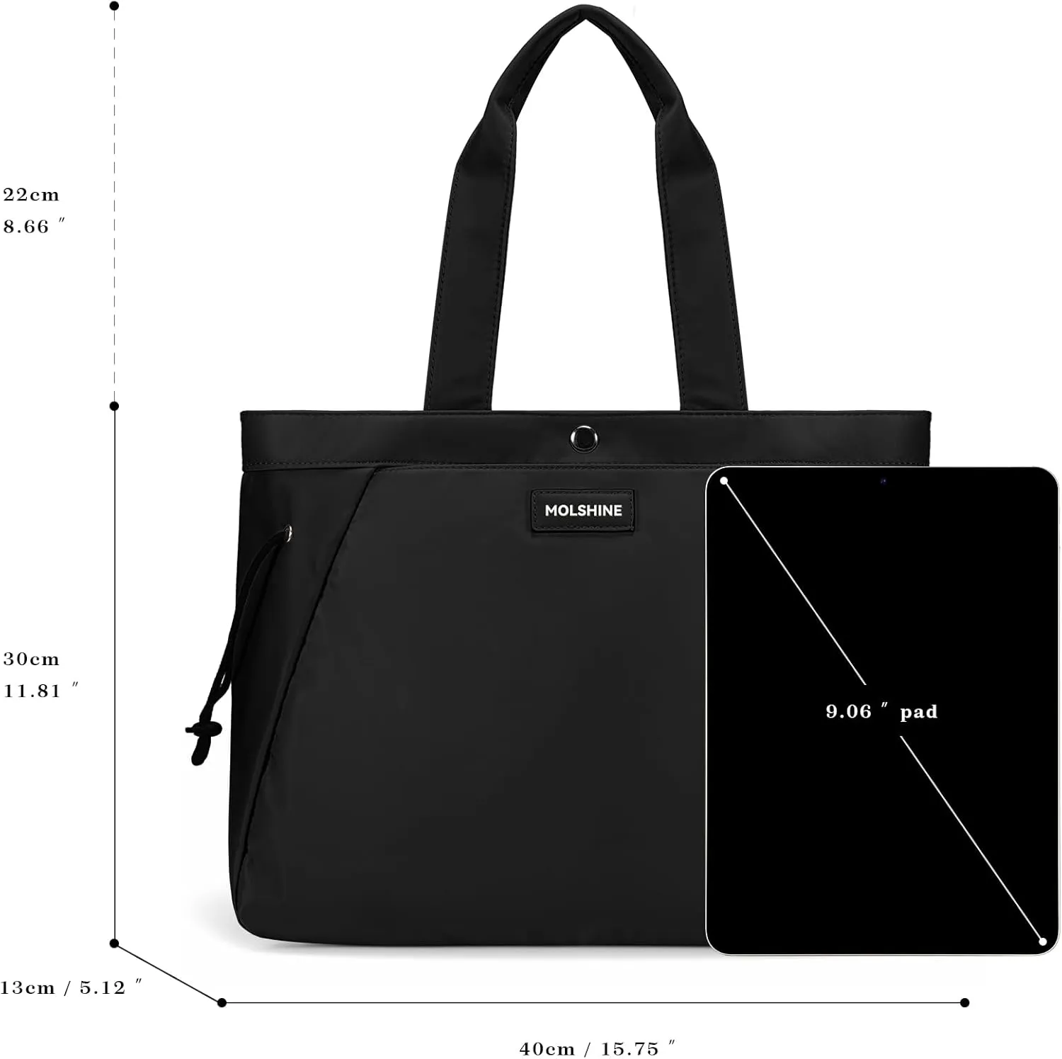 molshine Large Hobo Totes Handbag, Nylon Side Cinch Shopper Bags Shoulder Satchel for Workout Beach Travel Women Lady Model