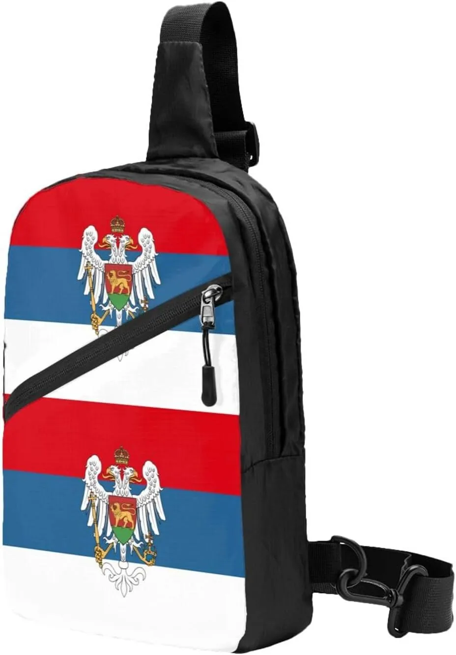 Montenegro Flag Packable Crossbody Bag Portable Sling Bags Foldable Travel Daypack Reusable Sports Shoulder Backpack Diagonally Chest Bag for Workout