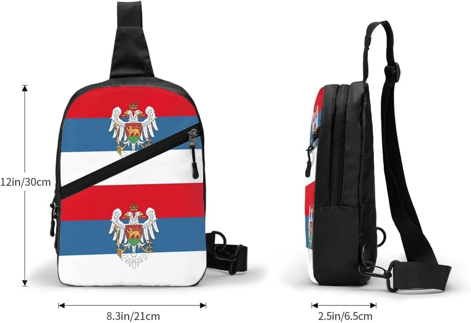 Montenegro Flag Packable Crossbody Bag Portable Sling Bags Foldable Travel Daypack Reusable Sports Shoulder Backpack Diagonally Chest Bag for Workout