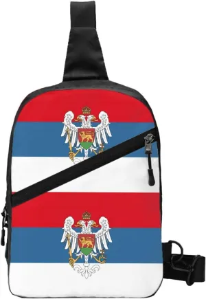 Montenegro Flag Packable Crossbody Bag Portable Sling Bags Foldable Travel Daypack Reusable Sports Shoulder Backpack Diagonally Chest Bag for Workout