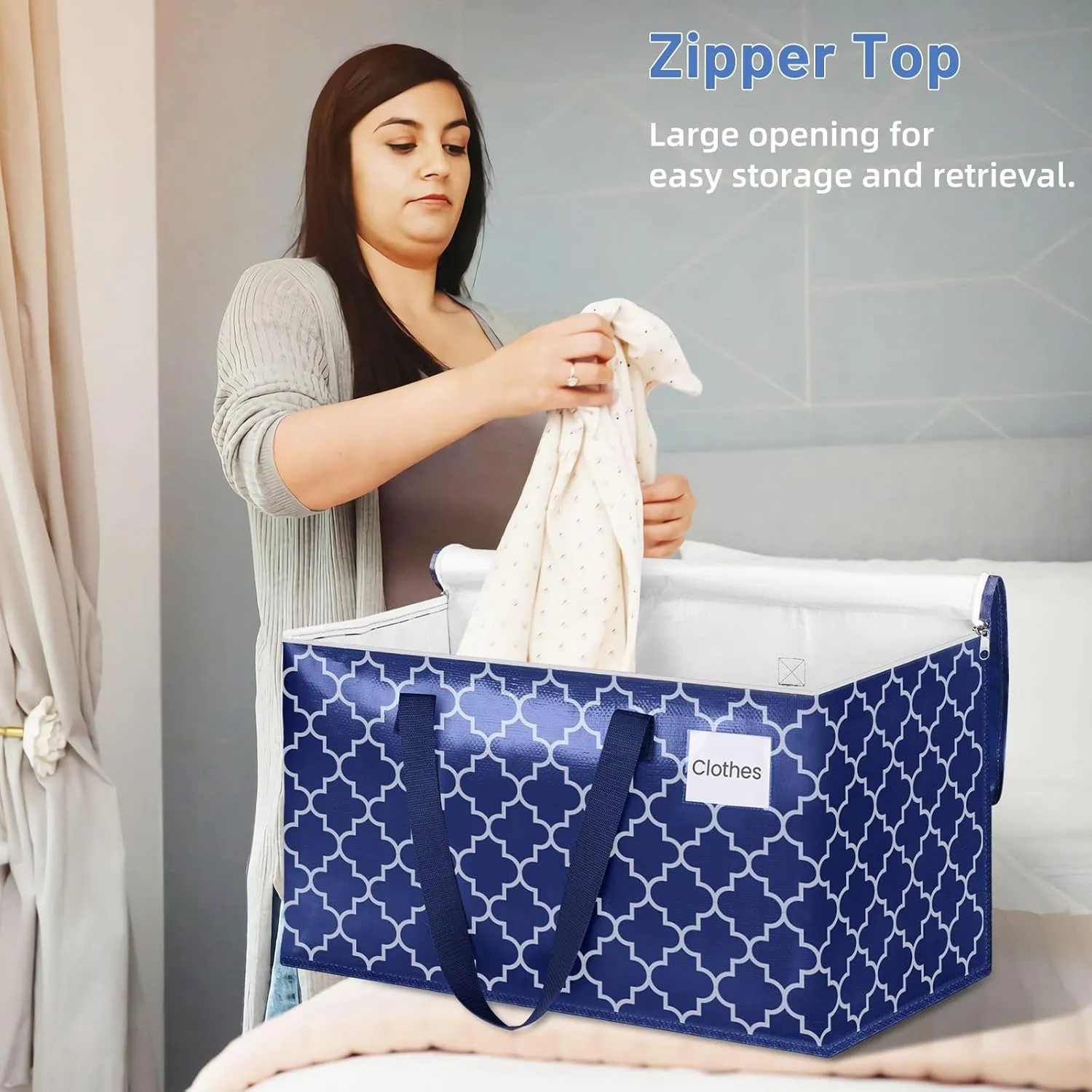 Moving Bags, Extra Large Moving Supplies, Heavy Duty Storage Bags, Packing Bags with Reinforced Zippers & Handles, Collapsible Packing Boxes, Storage Totes for Moving, Packing, 125L, 10 Packs