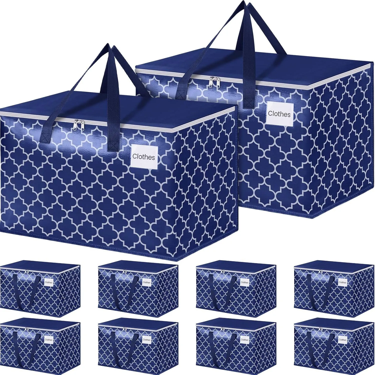 Moving Bags, Extra Large Moving Supplies, Heavy Duty Storage Bags, Packing Bags with Reinforced Zippers & Handles, Collapsible Packing Boxes, Storage Totes for Moving, Packing, 125L, 10 Packs
