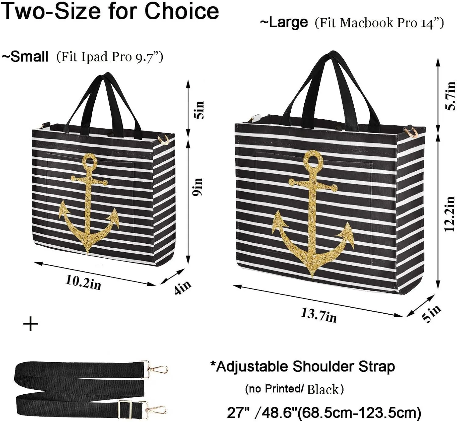 Naanle Chic Pattern Corduroy Satchel Tote Handle&Shoulder Bag for Men Women Work Weekender Travel Beach Shopping Gym