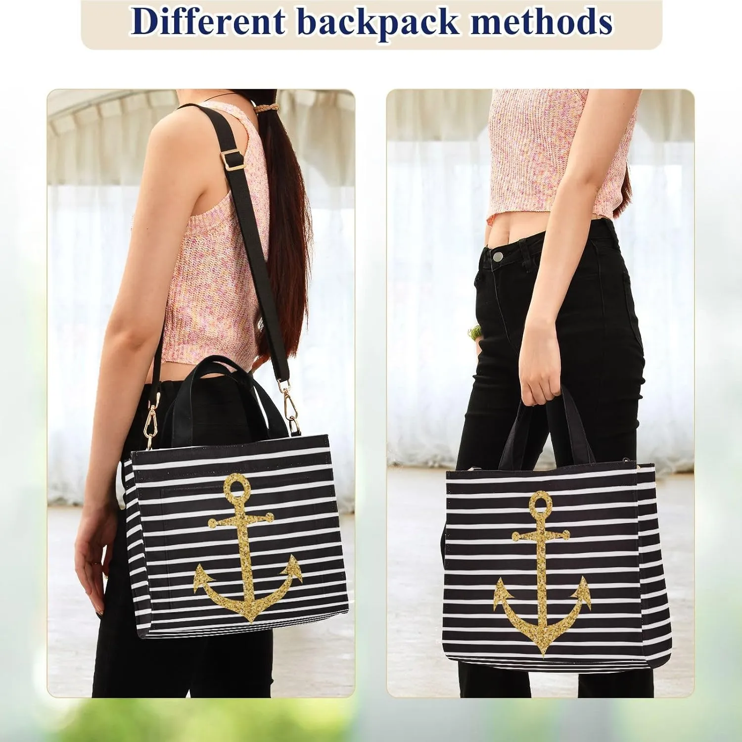 Naanle Chic Pattern Corduroy Satchel Tote Handle&Shoulder Bag for Men Women Work Weekender Travel Beach Shopping Gym