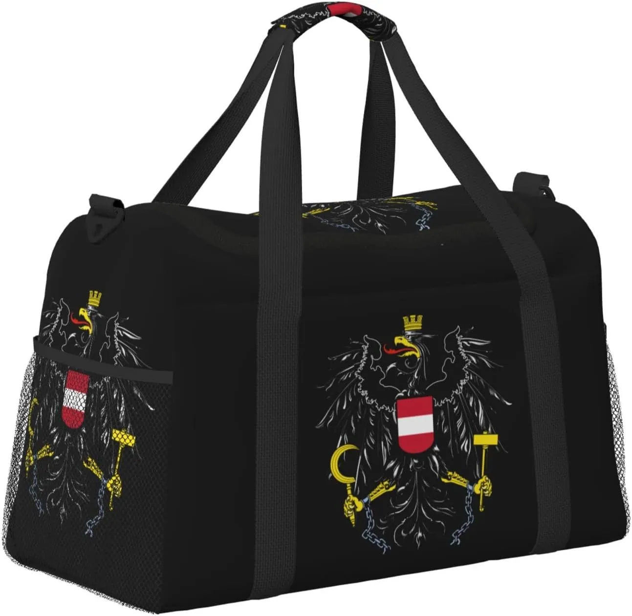 National Emblem Of Austria Travel Duffel Bag Large Foldable Waterproof Overnight Bag For Beach Swim Bags Pool Sports Gym