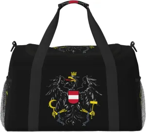 National Emblem Of Austria Travel Duffel Bag Large Foldable Waterproof Overnight Bag For Beach Swim Bags Pool Sports Gym