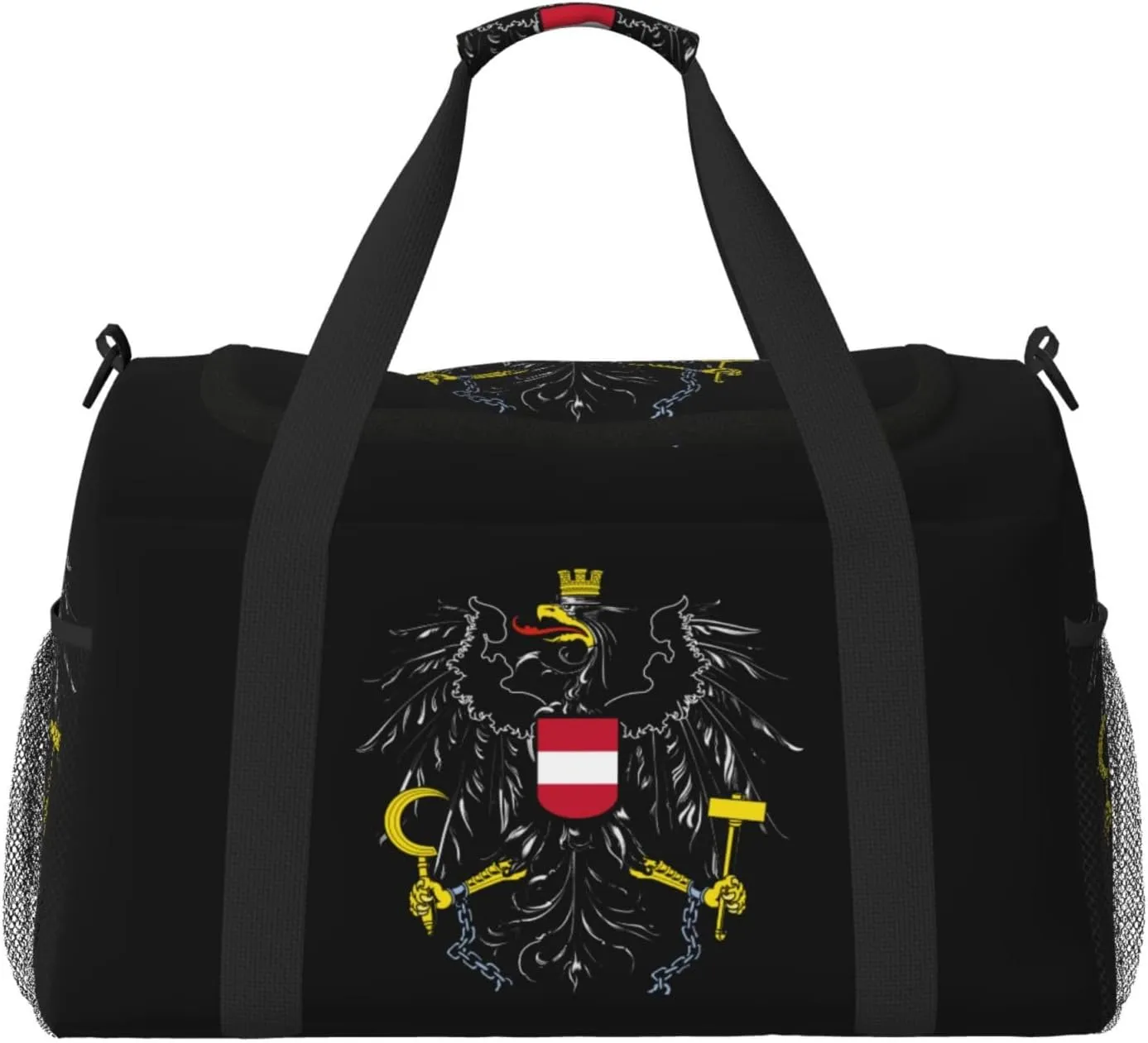 National Emblem Of Austria Travel Duffel Bag Large Foldable Waterproof Overnight Bag For Beach Swim Bags Pool Sports Gym