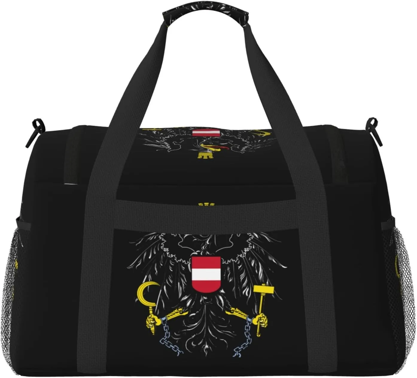 National Emblem Of Austria Travel Duffel Bag Large Foldable Waterproof Overnight Bag For Beach Swim Bags Pool Sports Gym