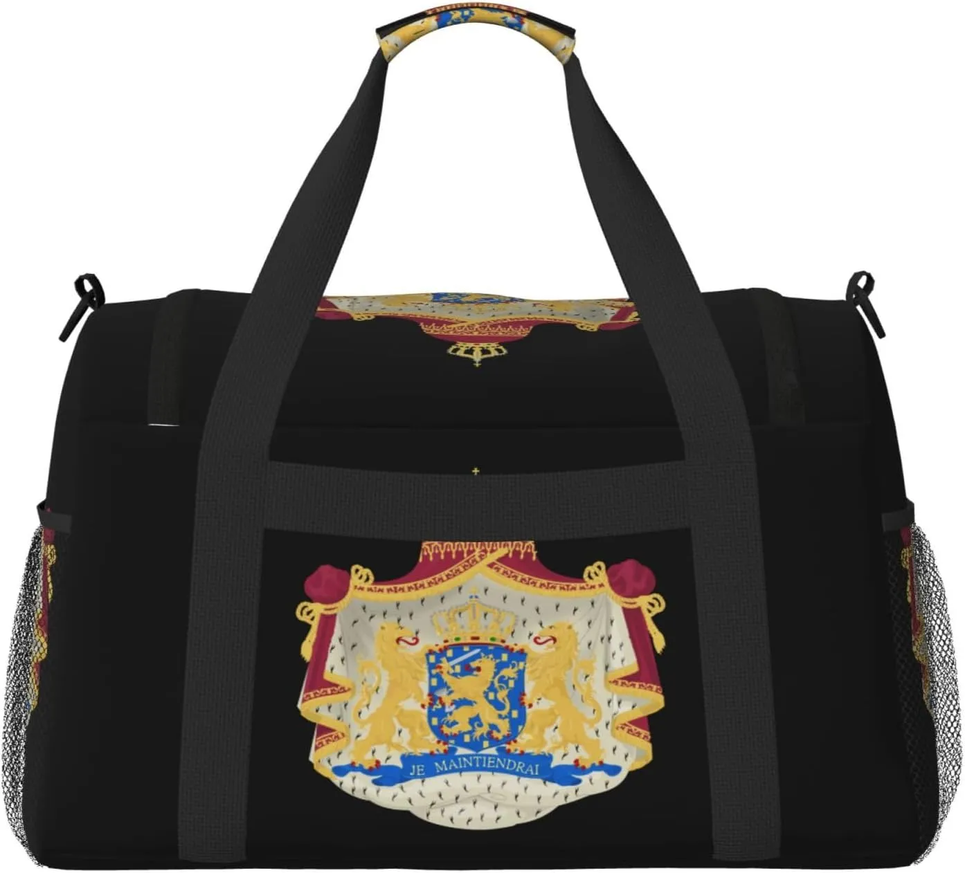 National Emblem Of Dutch Travel Duffel Bag Large Foldable Waterproof Overnight Bag For Beach Swim Bags Pool Sports Gym