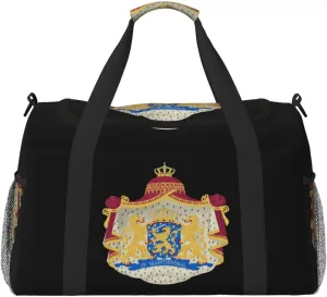 National Emblem Of Dutch Travel Duffel Bag Large Foldable Waterproof Overnight Bag For Beach Swim Bags Pool Sports Gym