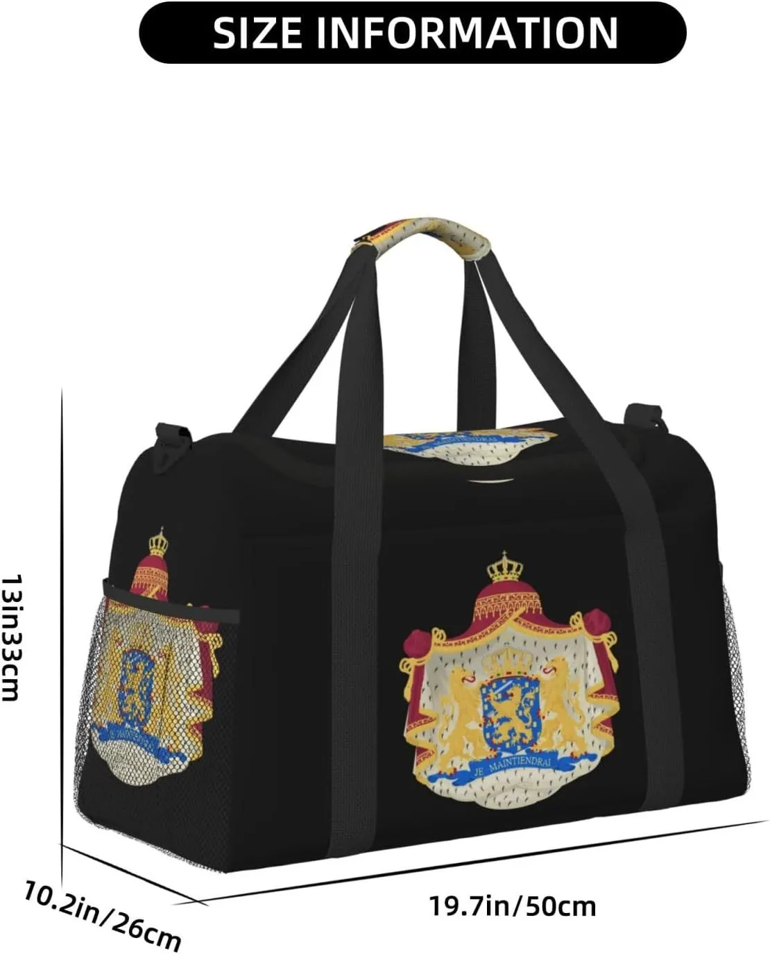 National Emblem Of Dutch Travel Duffel Bag Large Foldable Waterproof Overnight Bag For Beach Swim Bags Pool Sports Gym