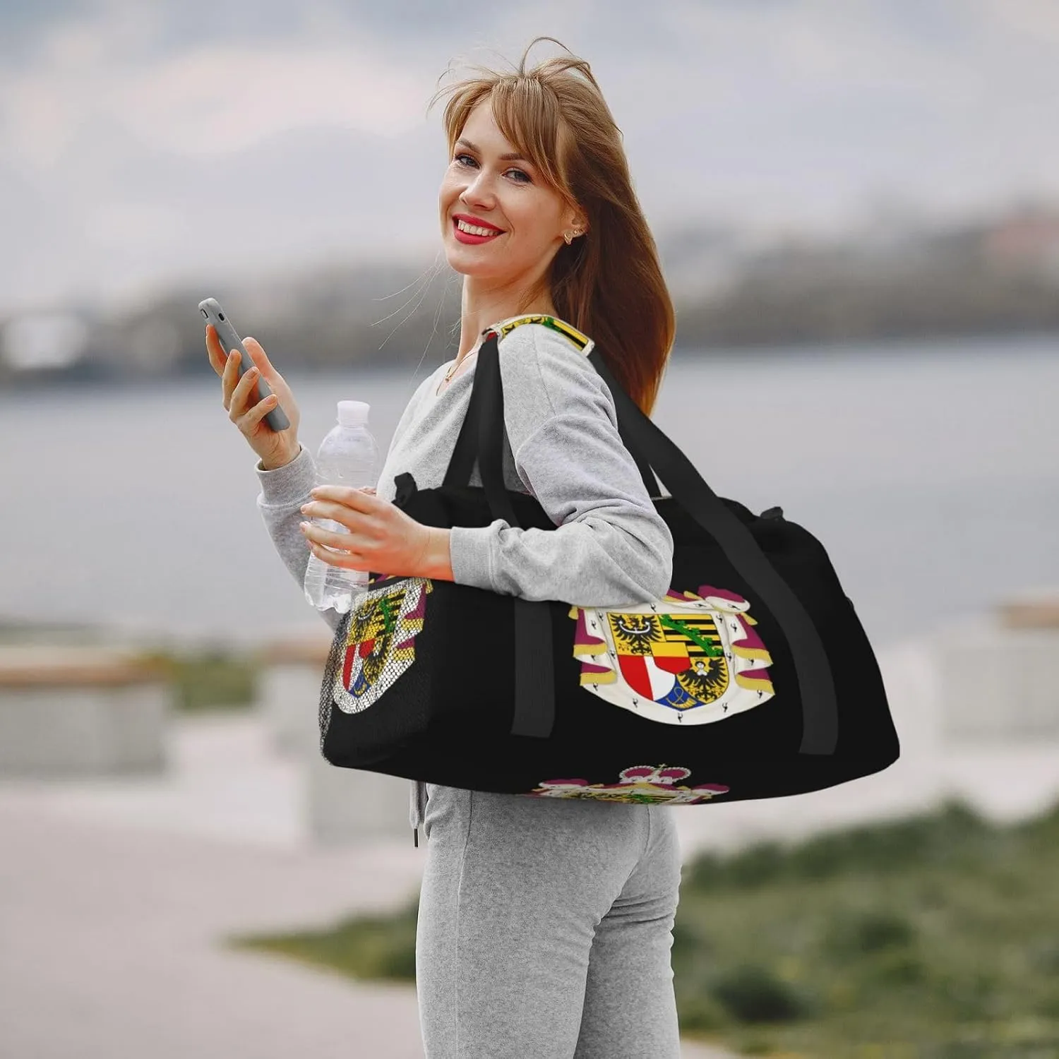 National Emblem Of Liechtensteins Travel Duffel Bag Large Foldable Waterproof Overnight Bag For Beach Swim Bags Pool Sports Gym