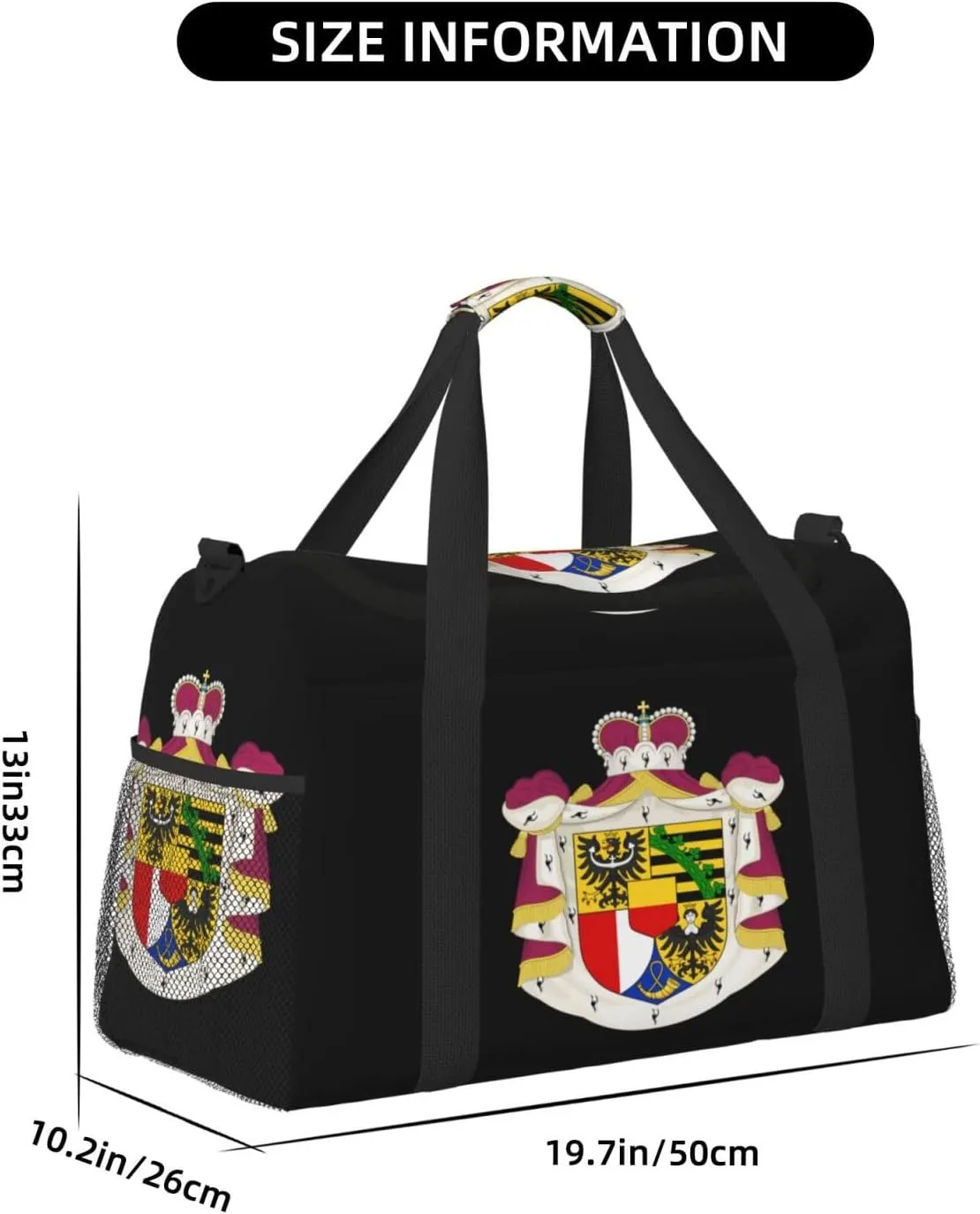 National Emblem Of Liechtensteins Travel Duffel Bag Large Foldable Waterproof Overnight Bag For Beach Swim Bags Pool Sports Gym