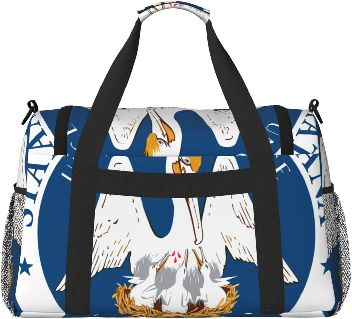 National Emblem Of Louisiana Travel Duffel Bag Large Foldable Waterproof Overnight Bag For Beach Swim Bags Pool Sports Gym