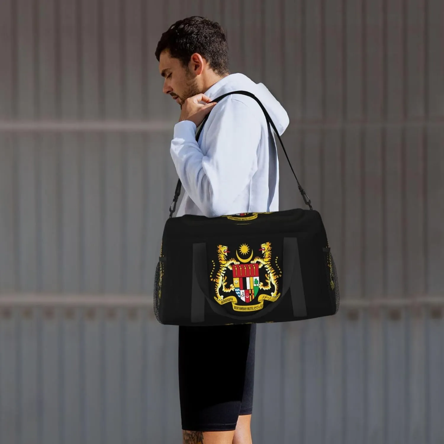 National Emblem Of Malaysia Travel Duffel Bag Large Foldable Waterproof Overnight Bag For Beach Swim Bags Pool Sports Gym