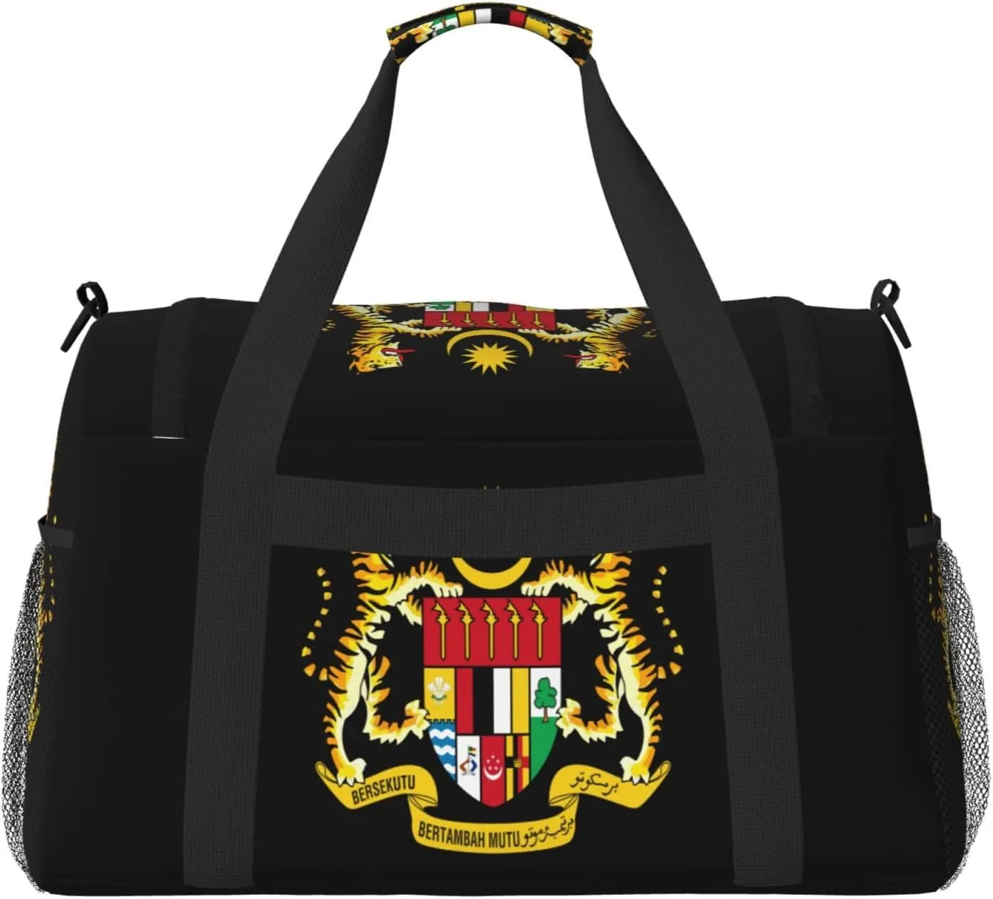 National Emblem Of Malaysia Travel Duffel Bag Large Foldable Waterproof Overnight Bag For Beach Swim Bags Pool Sports Gym