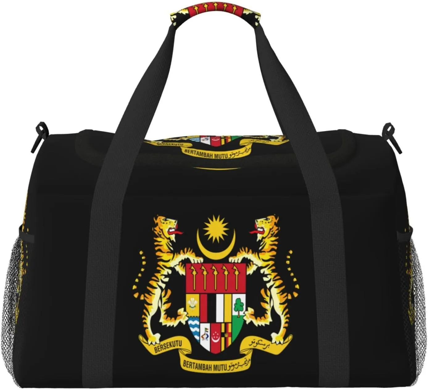National Emblem Of Malaysia Travel Duffel Bag Large Foldable Waterproof Overnight Bag For Beach Swim Bags Pool Sports Gym