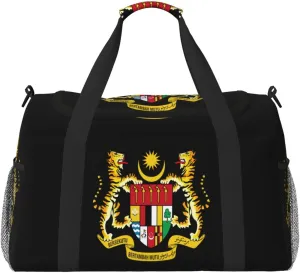National Emblem Of Malaysia Travel Duffel Bag Large Foldable Waterproof Overnight Bag For Beach Swim Bags Pool Sports Gym