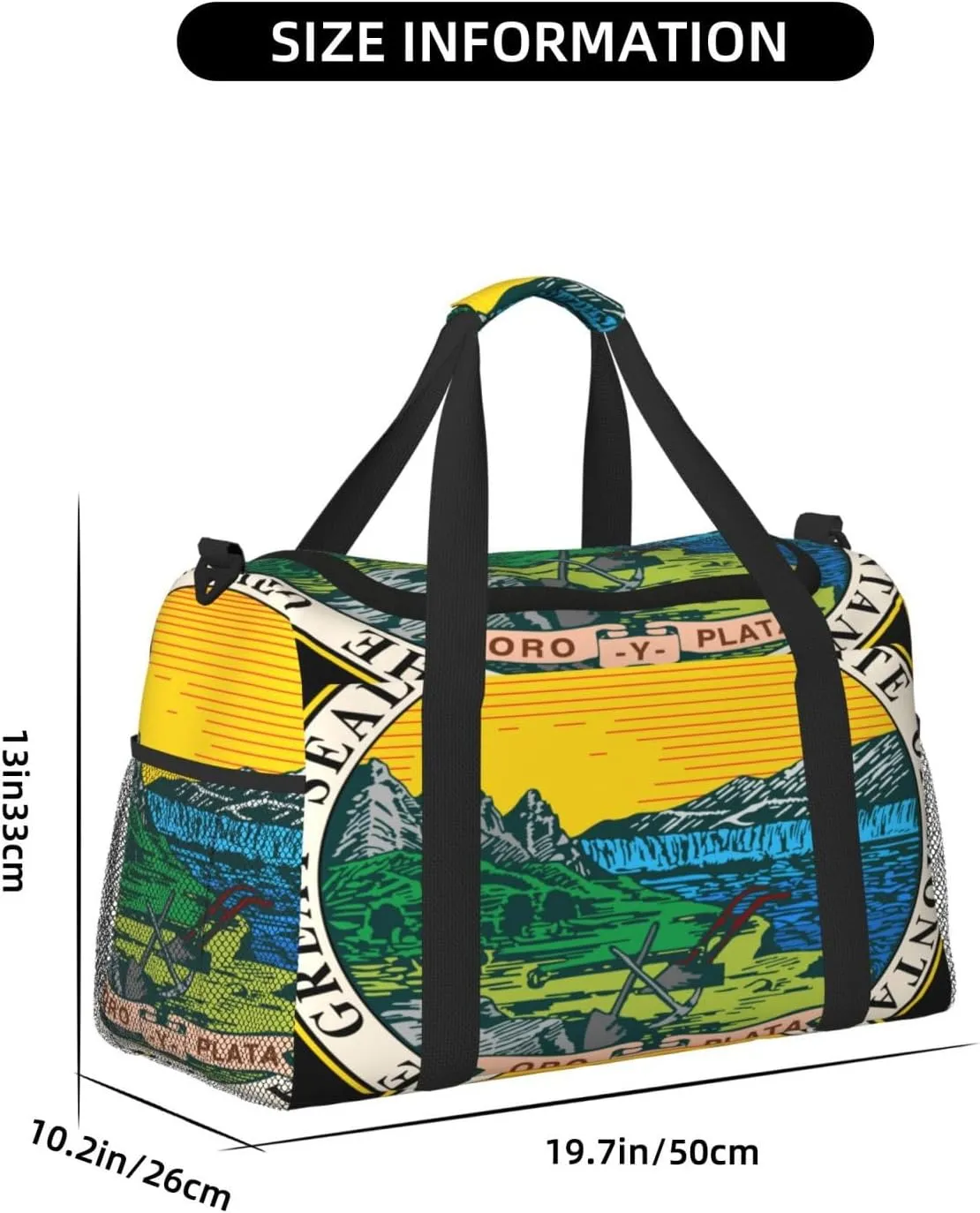 National Emblem Of Montana Travel Duffel Bag Large Foldable Waterproof Overnight Bag For Beach Swim Bags Pool Sports Gym