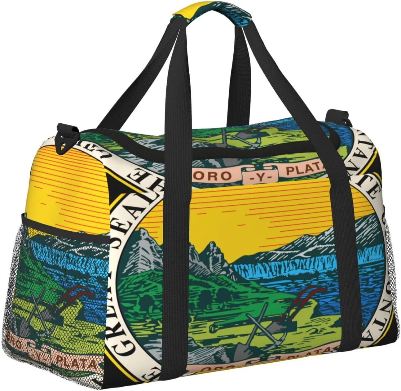 National Emblem Of Montana Travel Duffel Bag Large Foldable Waterproof Overnight Bag For Beach Swim Bags Pool Sports Gym