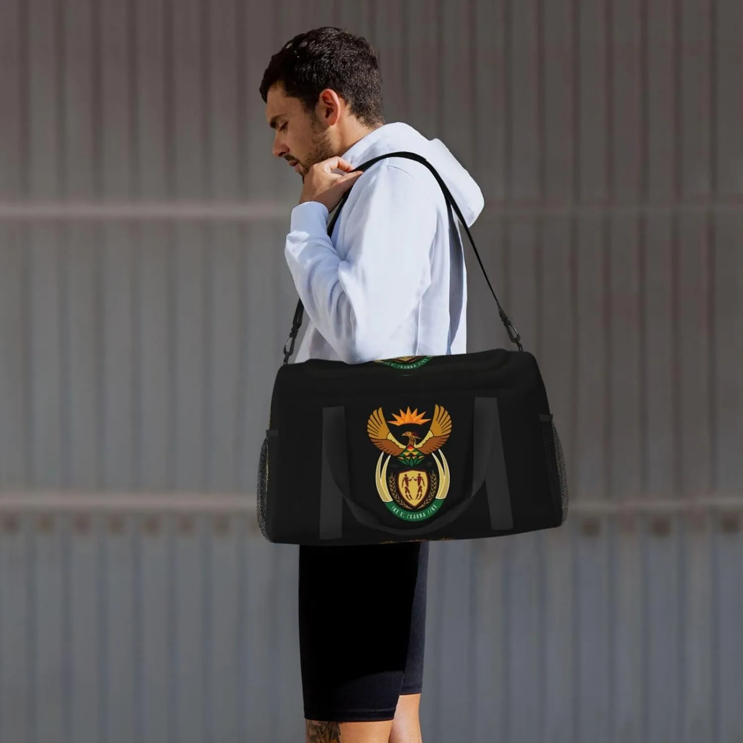 National Emblem Of South Africa Travel Duffel Bag Large Foldable Waterproof Overnight Bag For Beach Swim Bags Pool Sports Gym