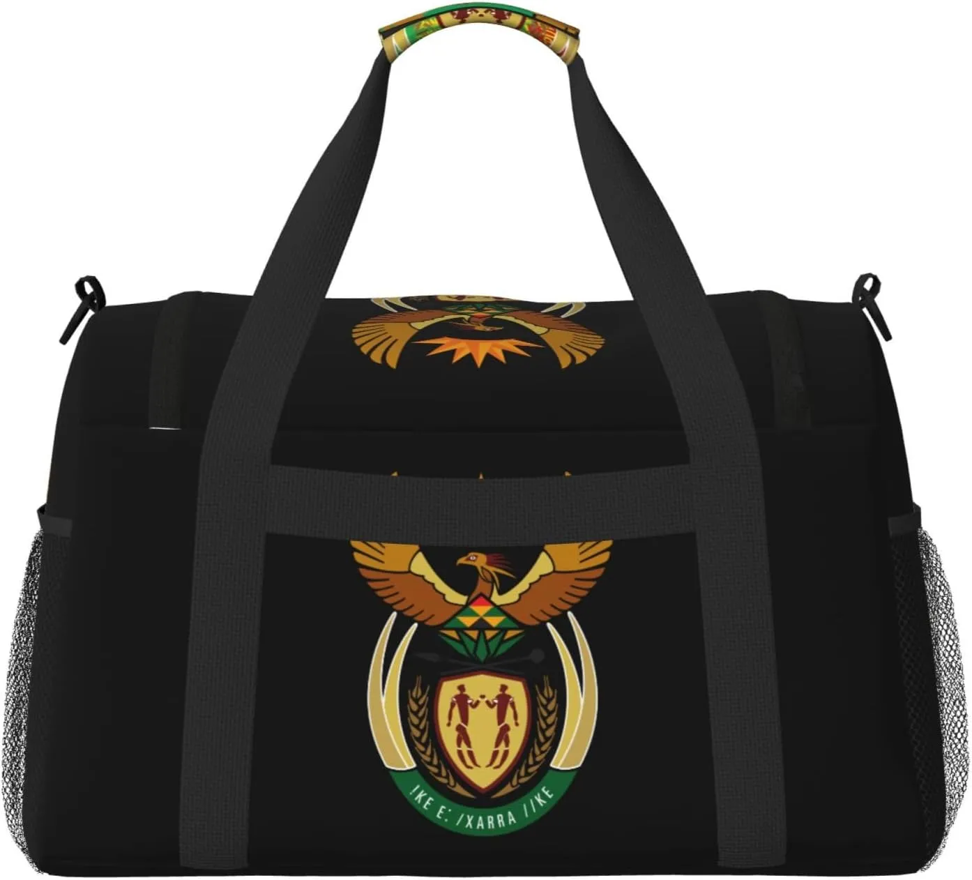 National Emblem Of South Africa Travel Duffel Bag Large Foldable Waterproof Overnight Bag For Beach Swim Bags Pool Sports Gym