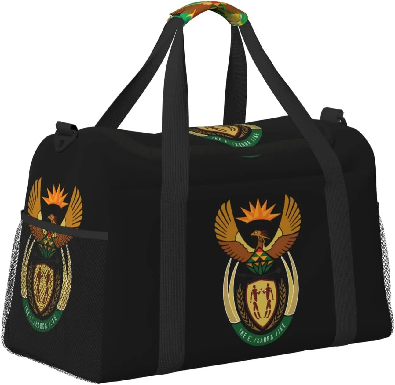 National Emblem Of South Africa Travel Duffel Bag Large Foldable Waterproof Overnight Bag For Beach Swim Bags Pool Sports Gym