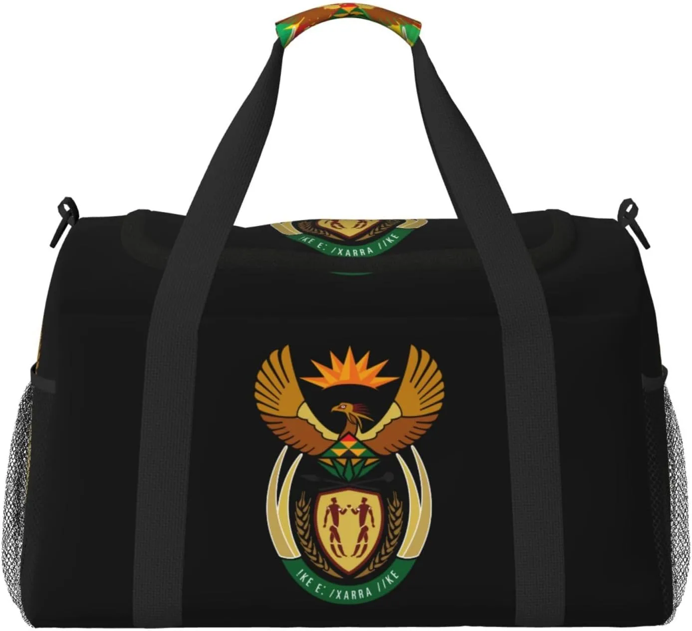 National Emblem Of South Africa Travel Duffel Bag Large Foldable Waterproof Overnight Bag For Beach Swim Bags Pool Sports Gym