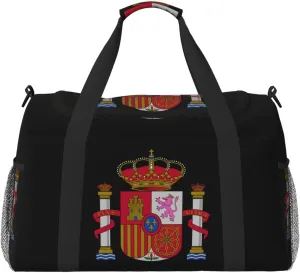National Emblem Of Spanish Travel Duffel Bag Large Foldable Waterproof Overnight Bag For Beach Swim Bags Pool Sports Gym