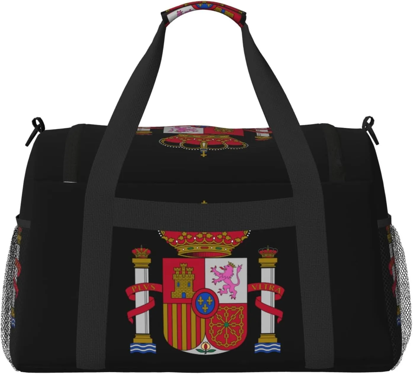 National Emblem Of Spanish Travel Duffel Bag Large Foldable Waterproof Overnight Bag For Beach Swim Bags Pool Sports Gym