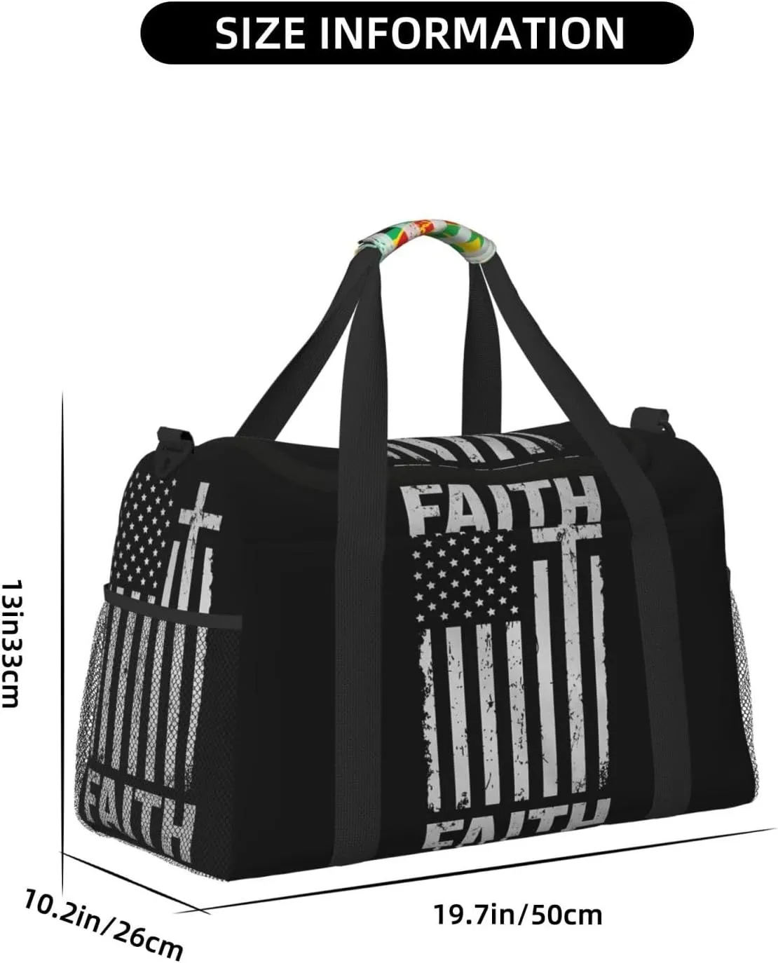 National Flag Travel Duffel Bag Large Foldable Waterproof Overnight Bag For Beach Swim Bags Pool Sports Gym
