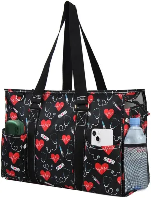 NGIL Zip-Top Tote Bag with Exterior Pockets for Working Women, Teachers, Nurses, and Moms, Design in USA