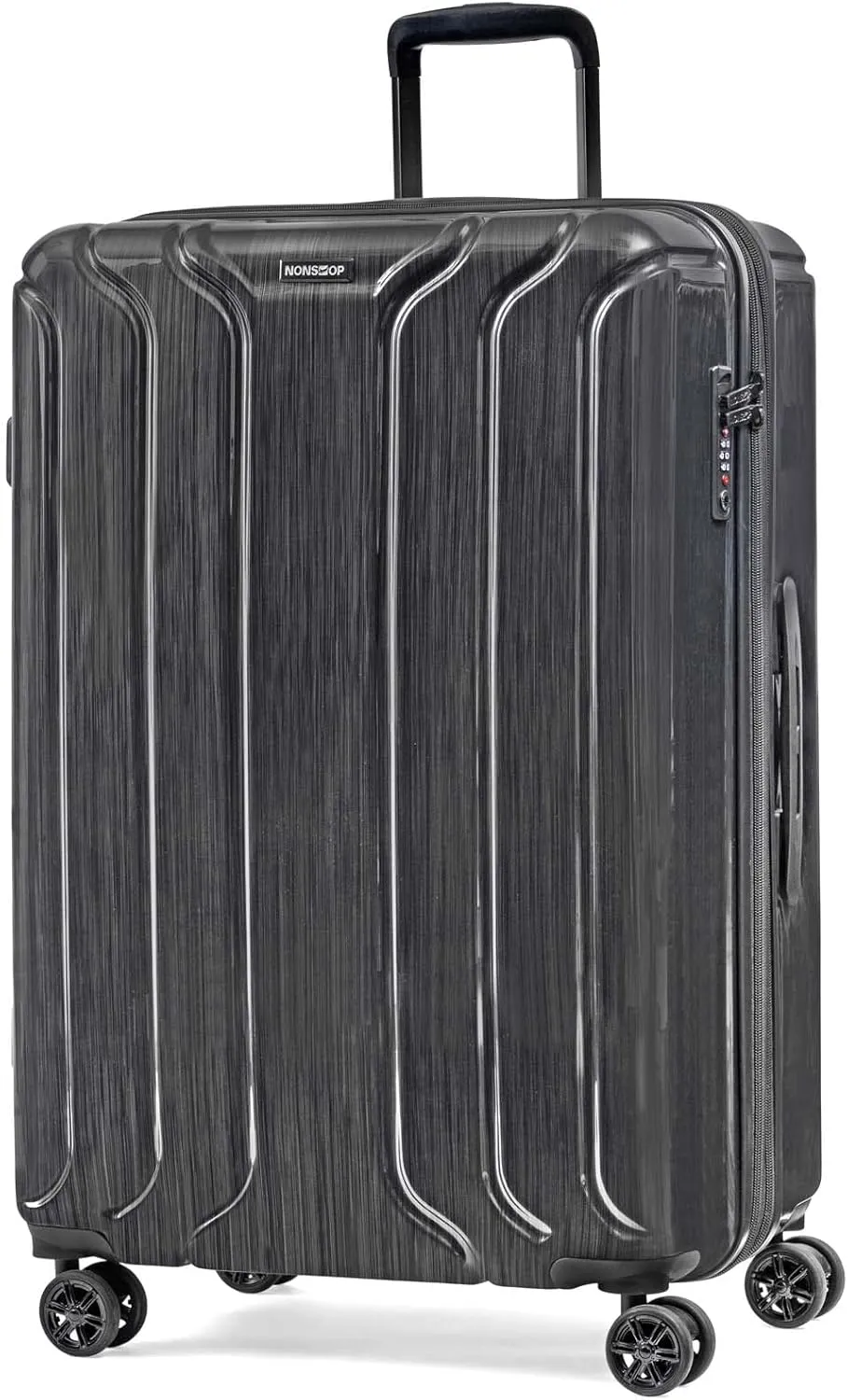 NONSTOP New York Elite Luggage Expandable Lightweight Spinner Wheels hard side shell Travel Suitcase Set, TSA Lock, Double USB Port, 3 packing cubes, Charcoal, 3-piece Set (20/24/28) W/Power Bank