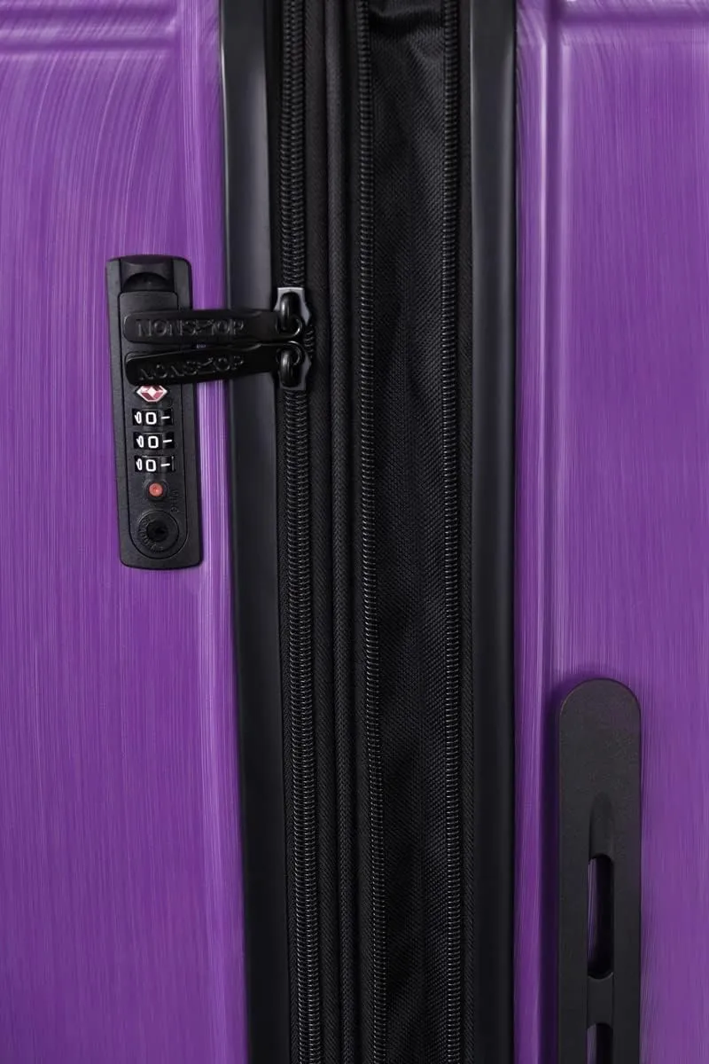NONSTOP New York Elite Luggage Expandable Lightweight Spinner Wheels hard side shell Travel Suitcase Set, TSA Lock, Double USB Port, 3 packing cubes, Purple, 3-piece Set (20/24/28) W/Power Bank