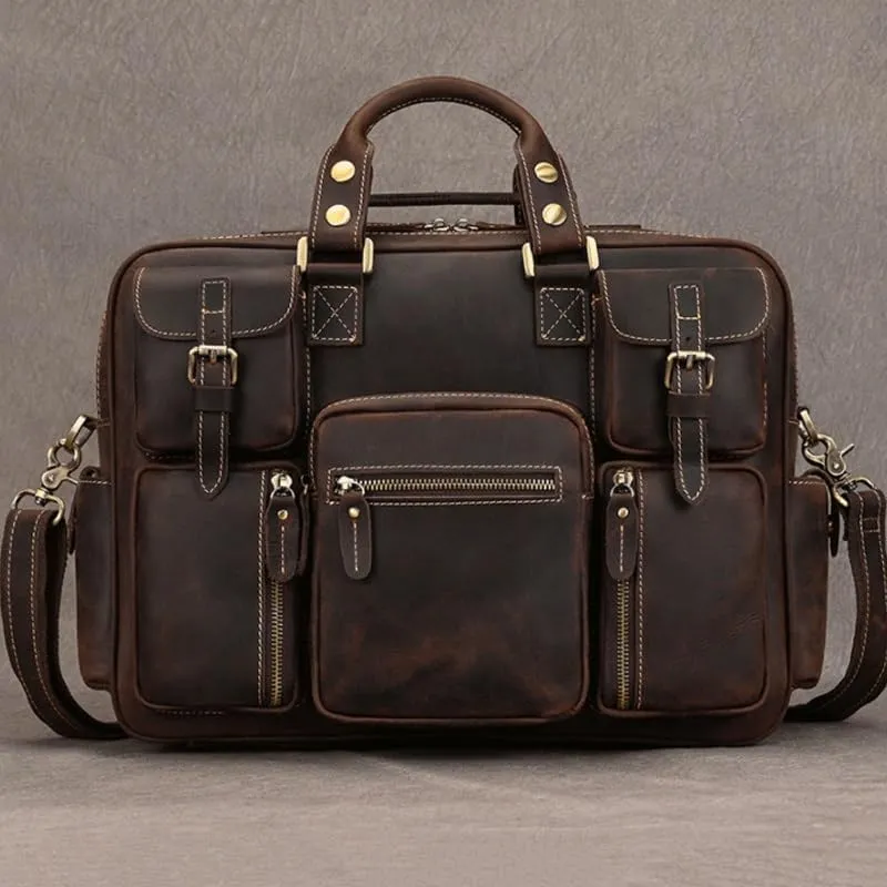 Nordic Retro Casual Shoulder Bag Business Briefcase Men's Handbag Crossbody Bag for Office Commute