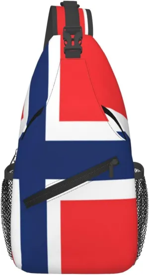 Norwegian flag Men's And Women's Small Crossbody Bags Chest Bags Daily Bags Are Suitable For Outdoor Hiking Trips
