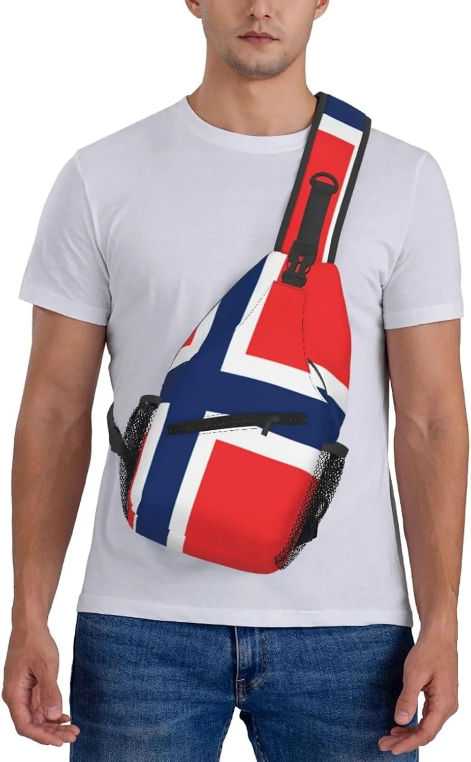Norwegian flag Men's And Women's Small Crossbody Bags Chest Bags Daily Bags Are Suitable For Outdoor Hiking Trips