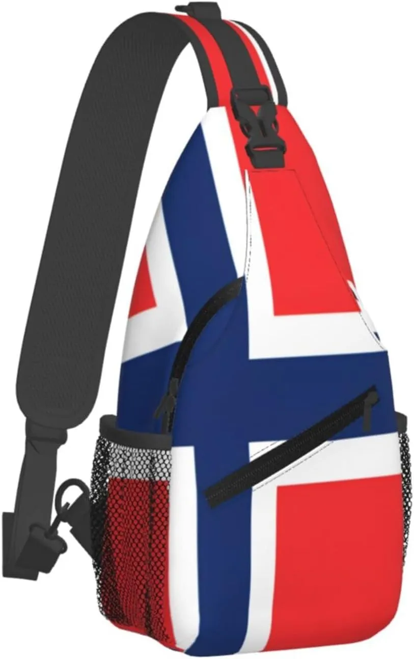 Norwegian flag Men's And Women's Small Crossbody Bags Chest Bags Daily Bags Are Suitable For Outdoor Hiking Trips