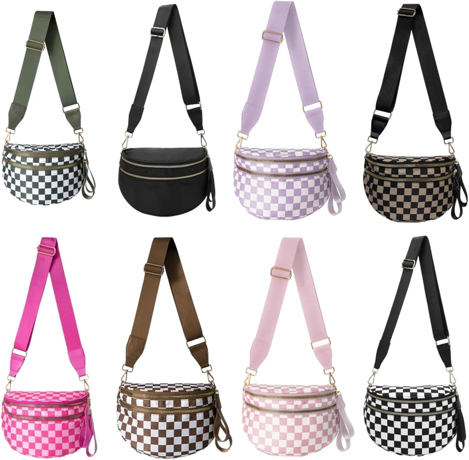 Nuvore comfort bag, Nuvore Crossbody Bag, Lightweight Messenger Bag, Checkered Bum Bags for Women Crossbody, Large Capacity