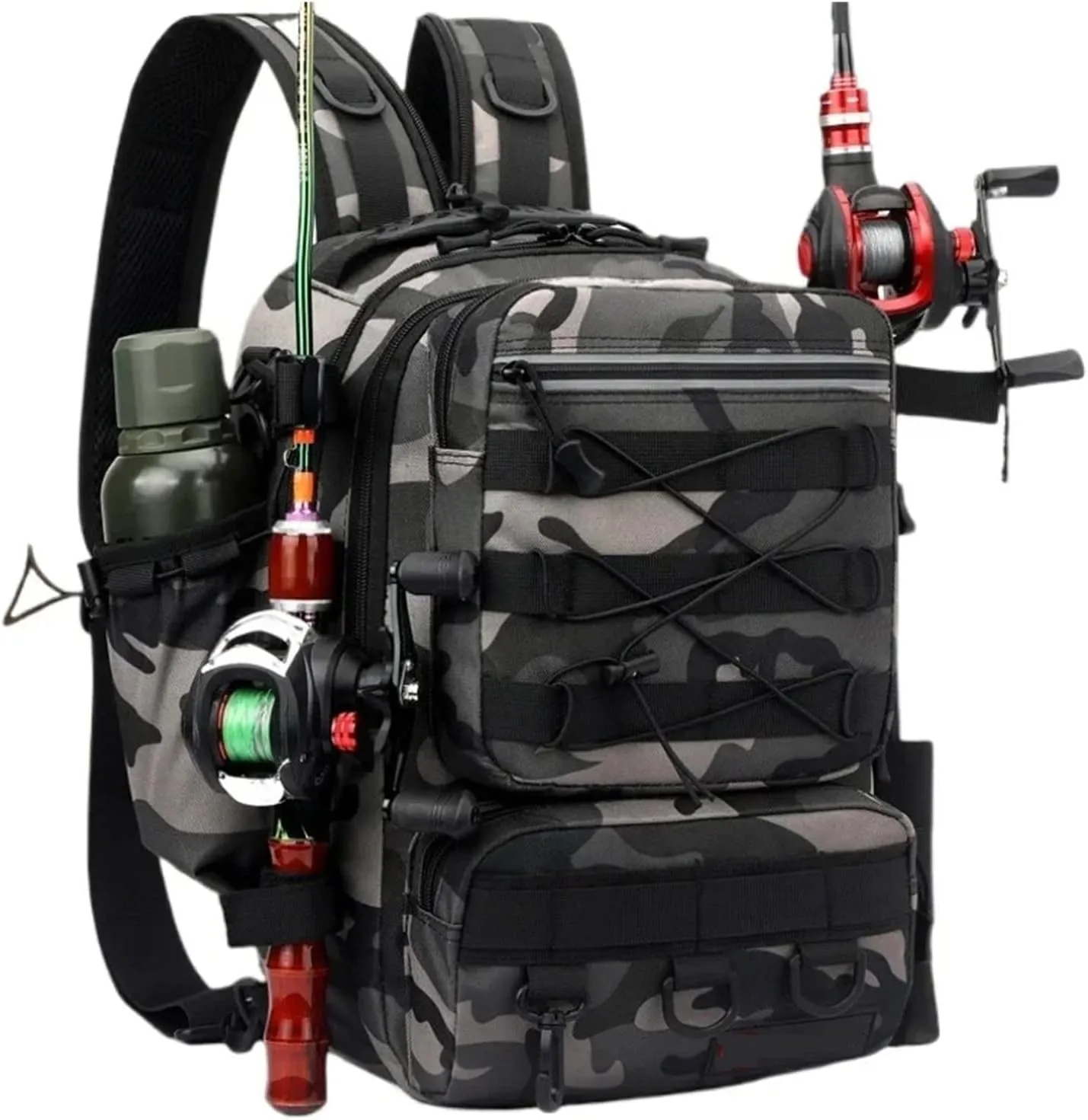 Nylon Waterproof Outdoor Sports Camping Hiking Trekking Fishing Hunting Backpack(Green)