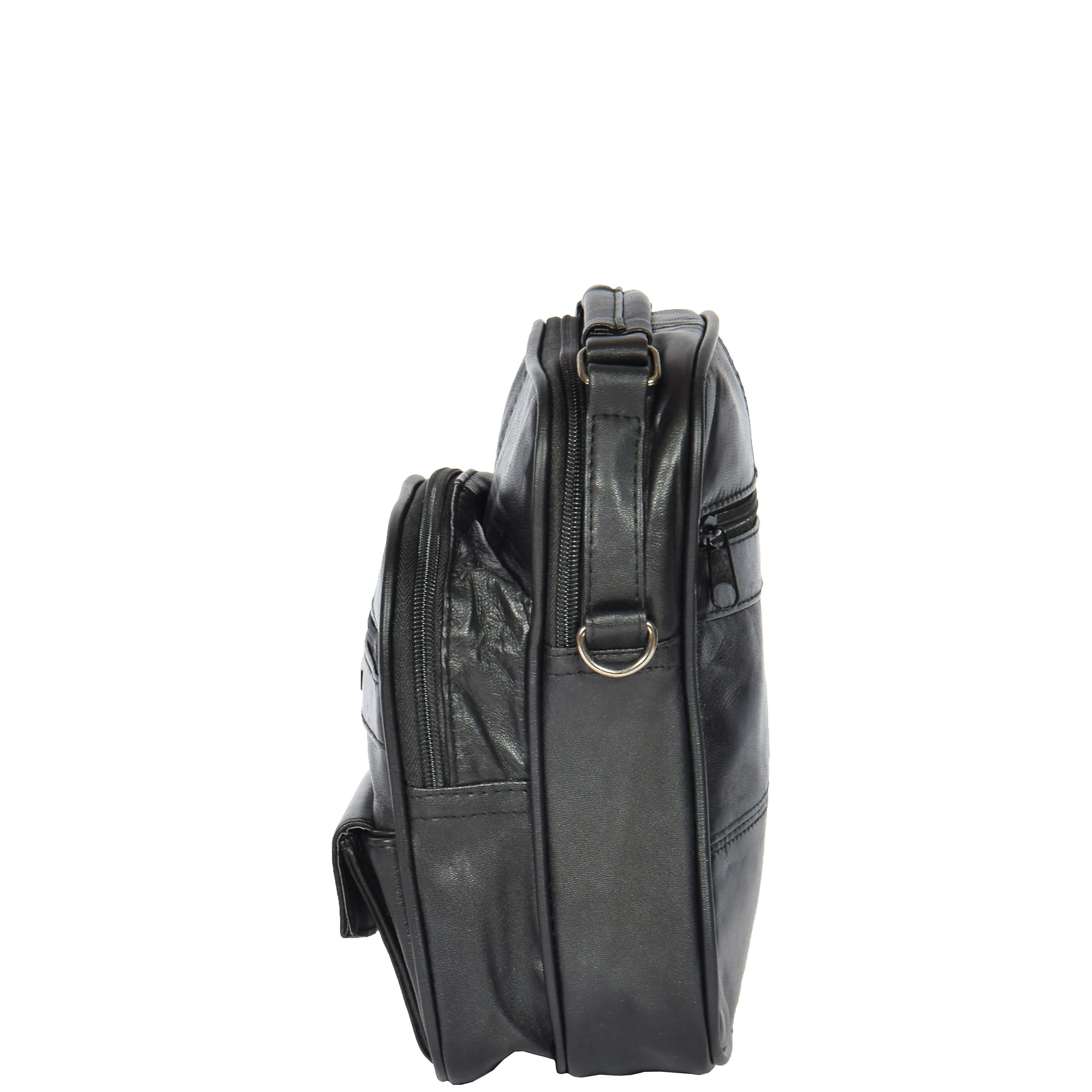 Organiser Multi Pocket Genuine Leather Bag Black DR275