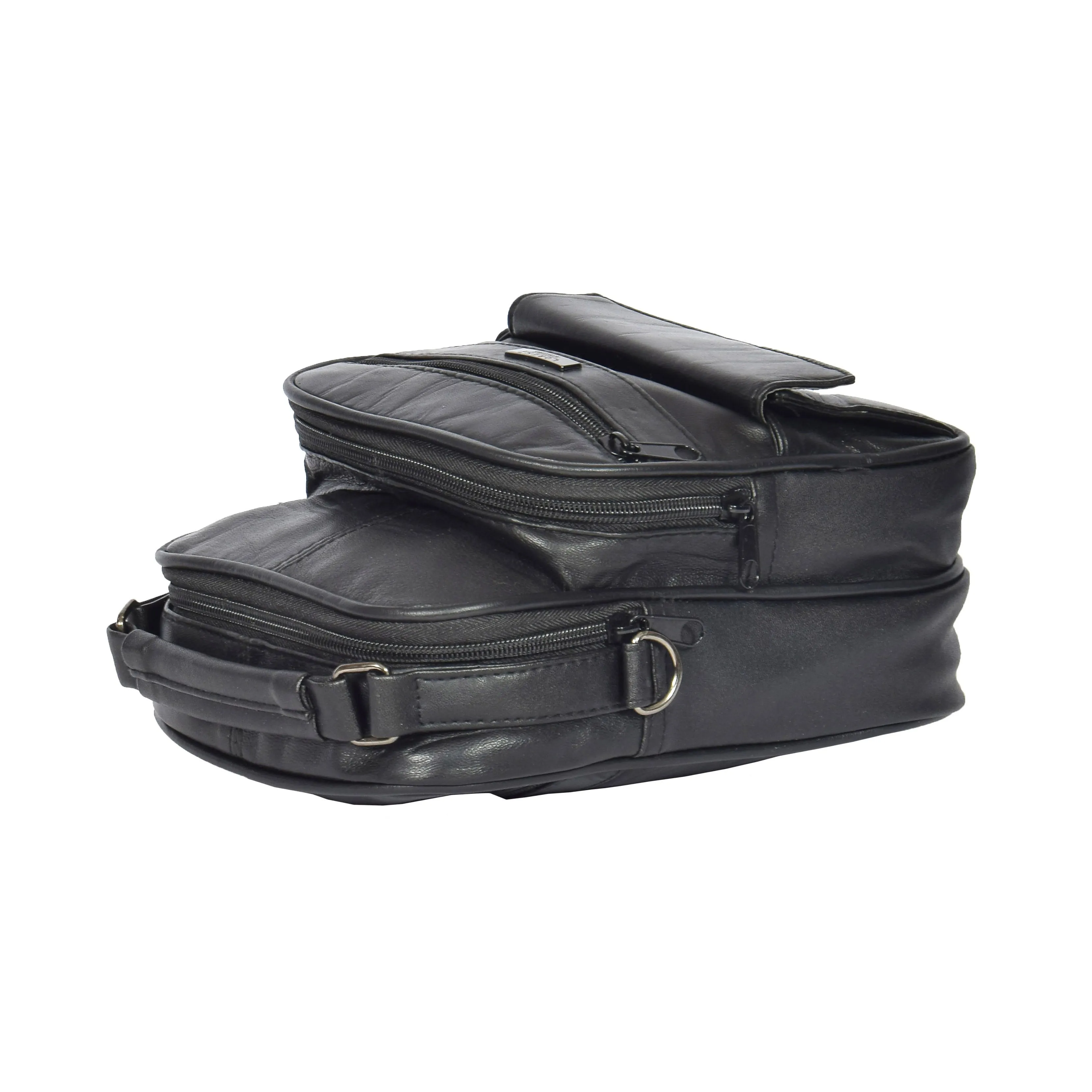 Organiser Multi Pocket Genuine Leather Bag Black DR275