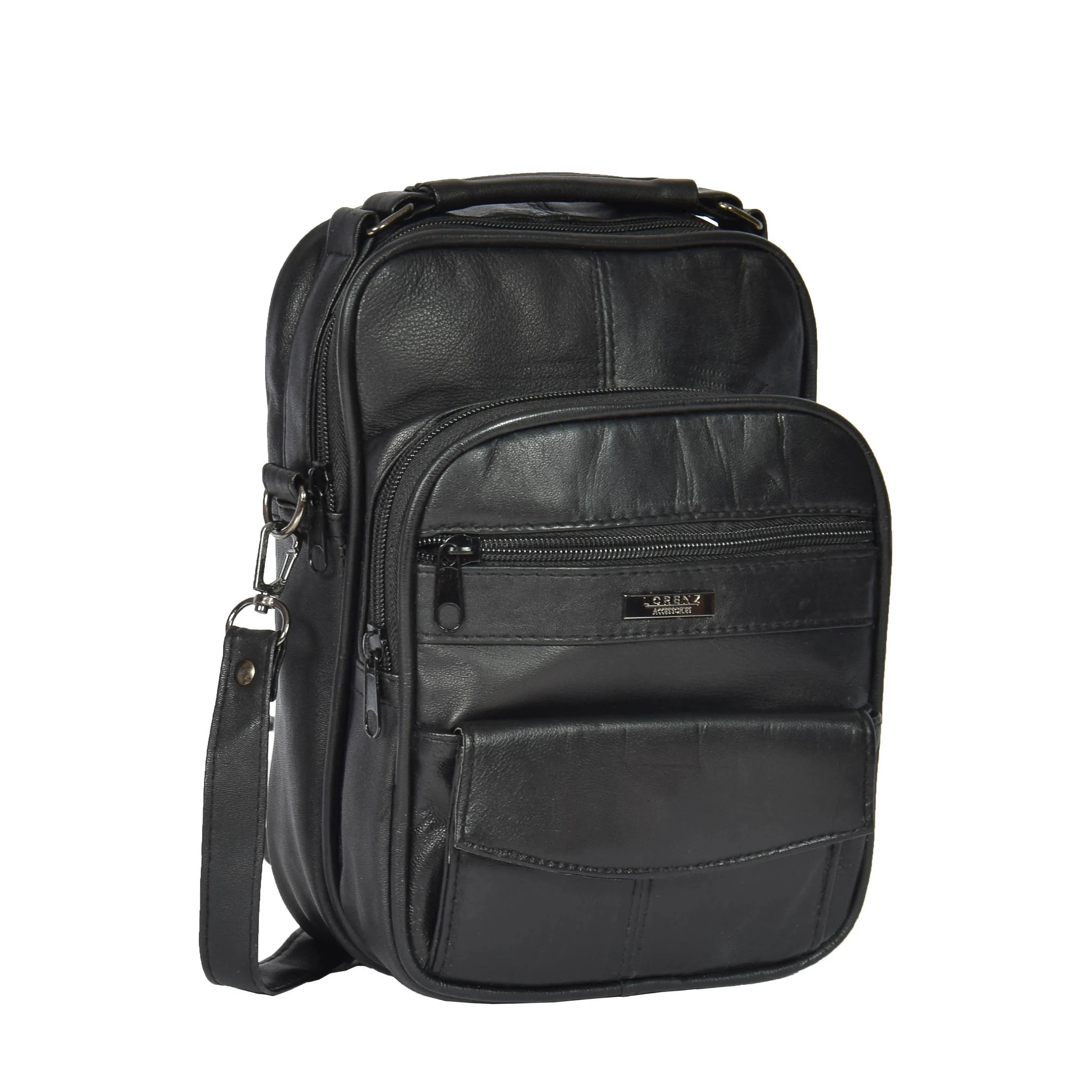Organiser Multi Pocket Genuine Leather Bag Black DR275