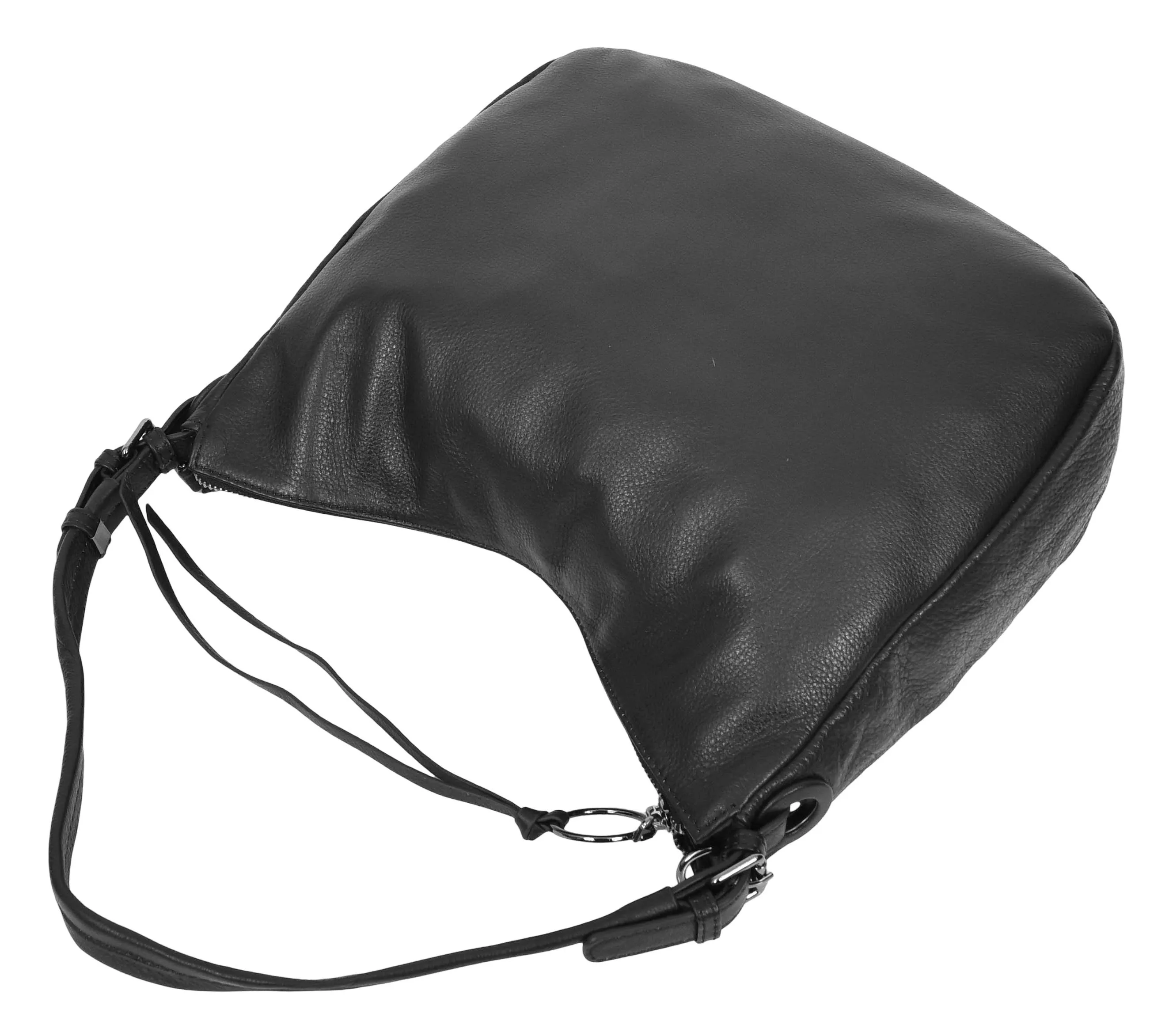 Ottawa Women's Genuine Leather Hobo Style Shoulder Handbag  Black